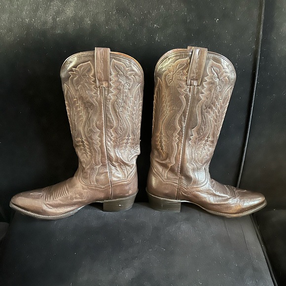 Dan Post Leather Cowboy Boots Dark Brown Men’s 8.5 Women’s 10 Leather sole main image 9